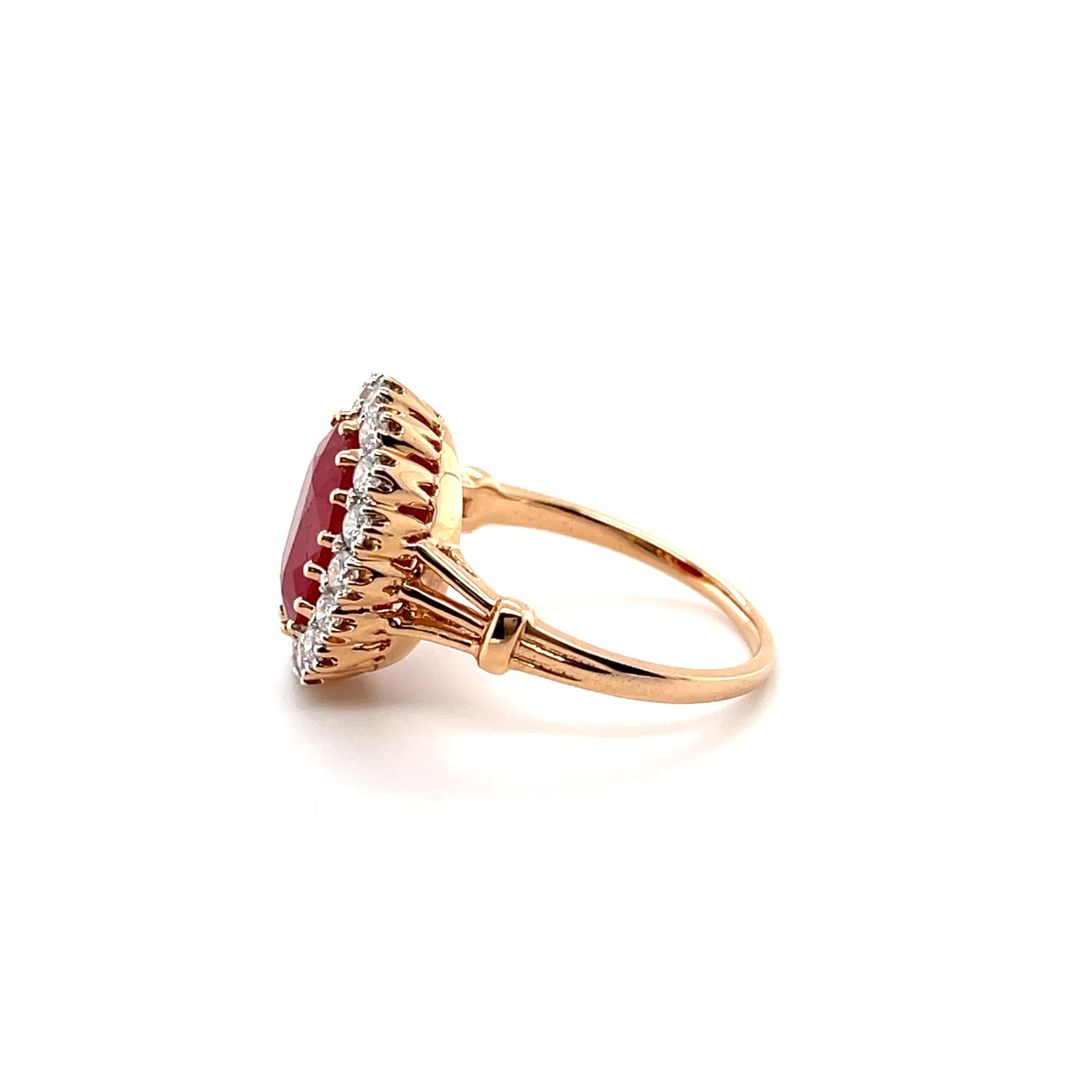 For Sale:  18ct Rose Gold Ruby and Diamond Ring 2