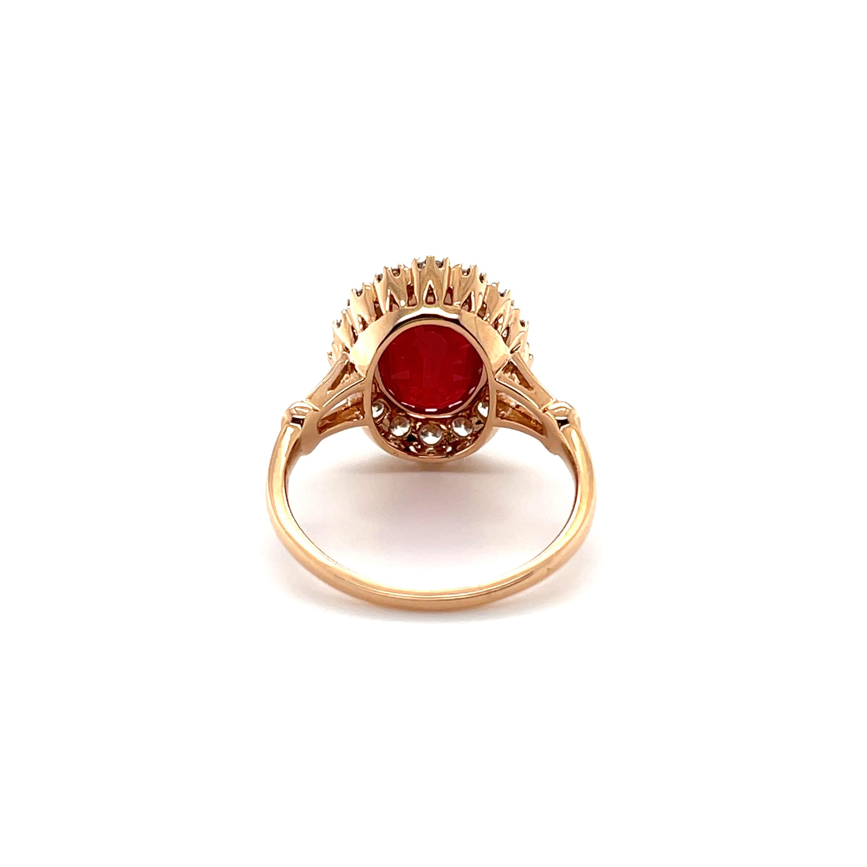 For Sale:  18ct Rose Gold Ruby and Diamond Ring 4