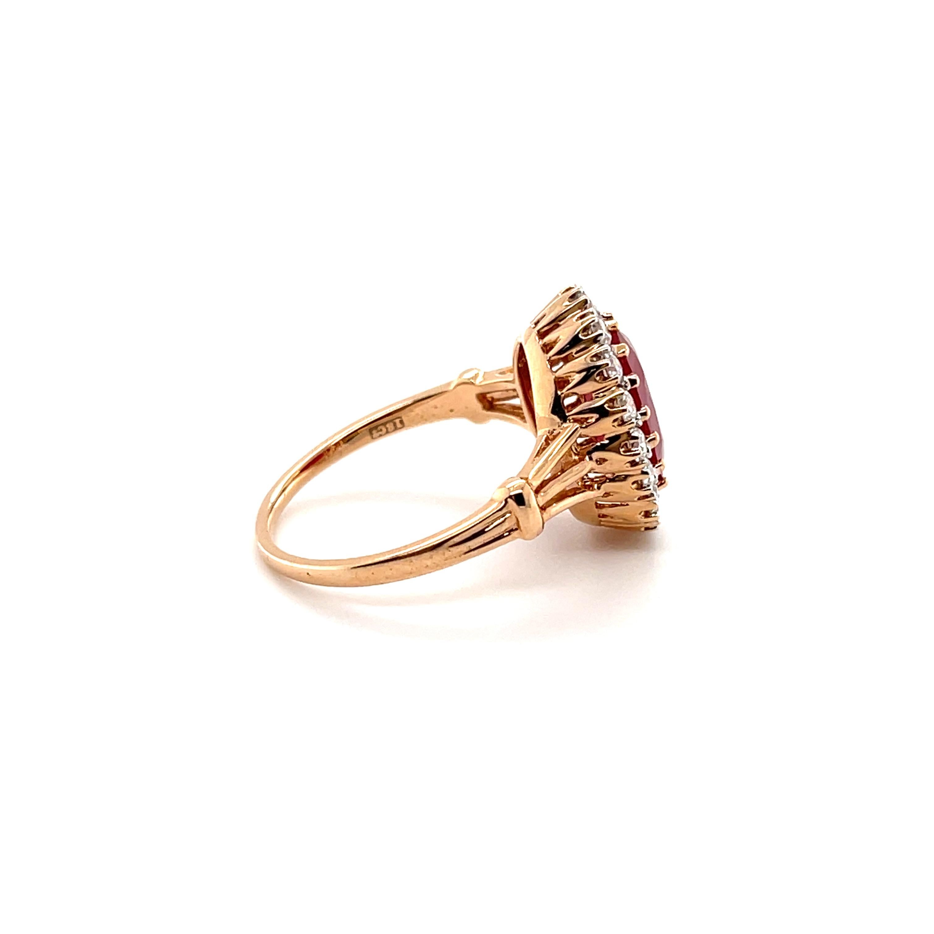 For Sale:  18ct Rose Gold Ruby and Diamond Ring 3