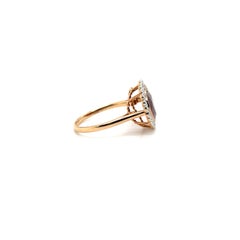 18 Karat Roségold Rubin 'No Heat' und Diamantring