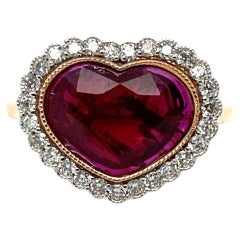 18ct Rose Gold Ruby 'No Heat' and Diamond Ring