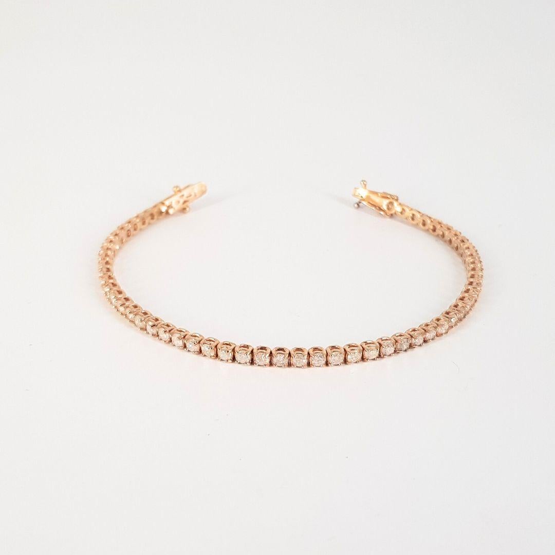 18ct Rose Gold Salz und Pfeffer Diamant Tennisarmband im Zustand „Hervorragend“ in Cape Town, ZA