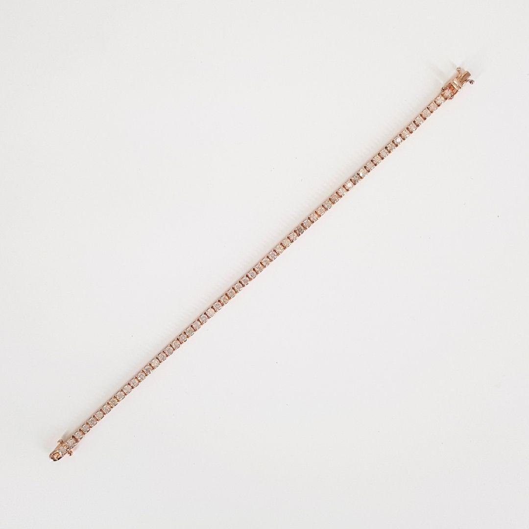 18ct Rose Gold Salz und Pfeffer Diamant Tennisarmband für Damen oder Herren