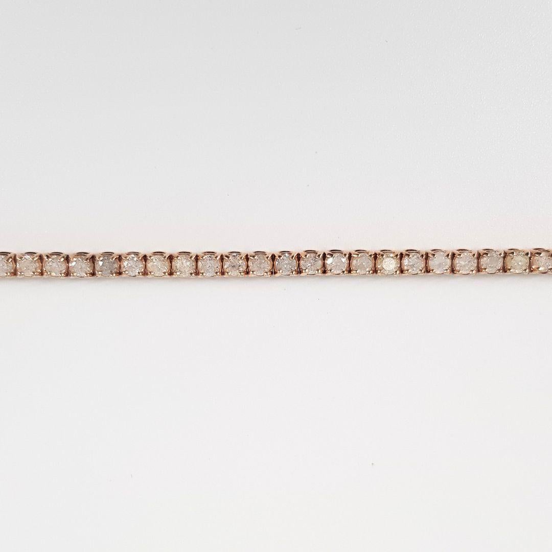 18ct Rose Gold Salz und Pfeffer Diamant Tennisarmband 2