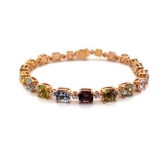 Bracelet en or rose 18 carats, saphirs et diamants