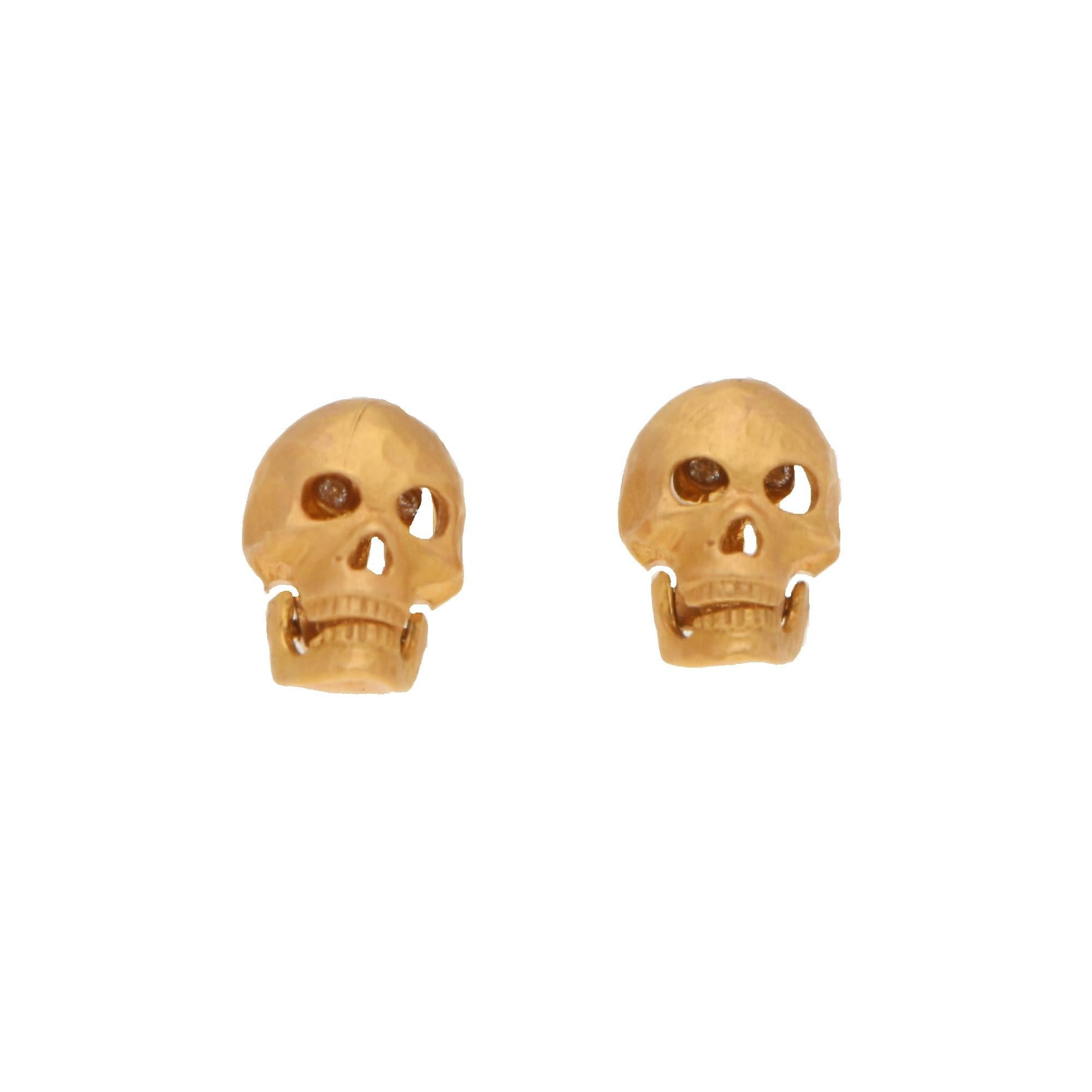 rose gold skull earrings