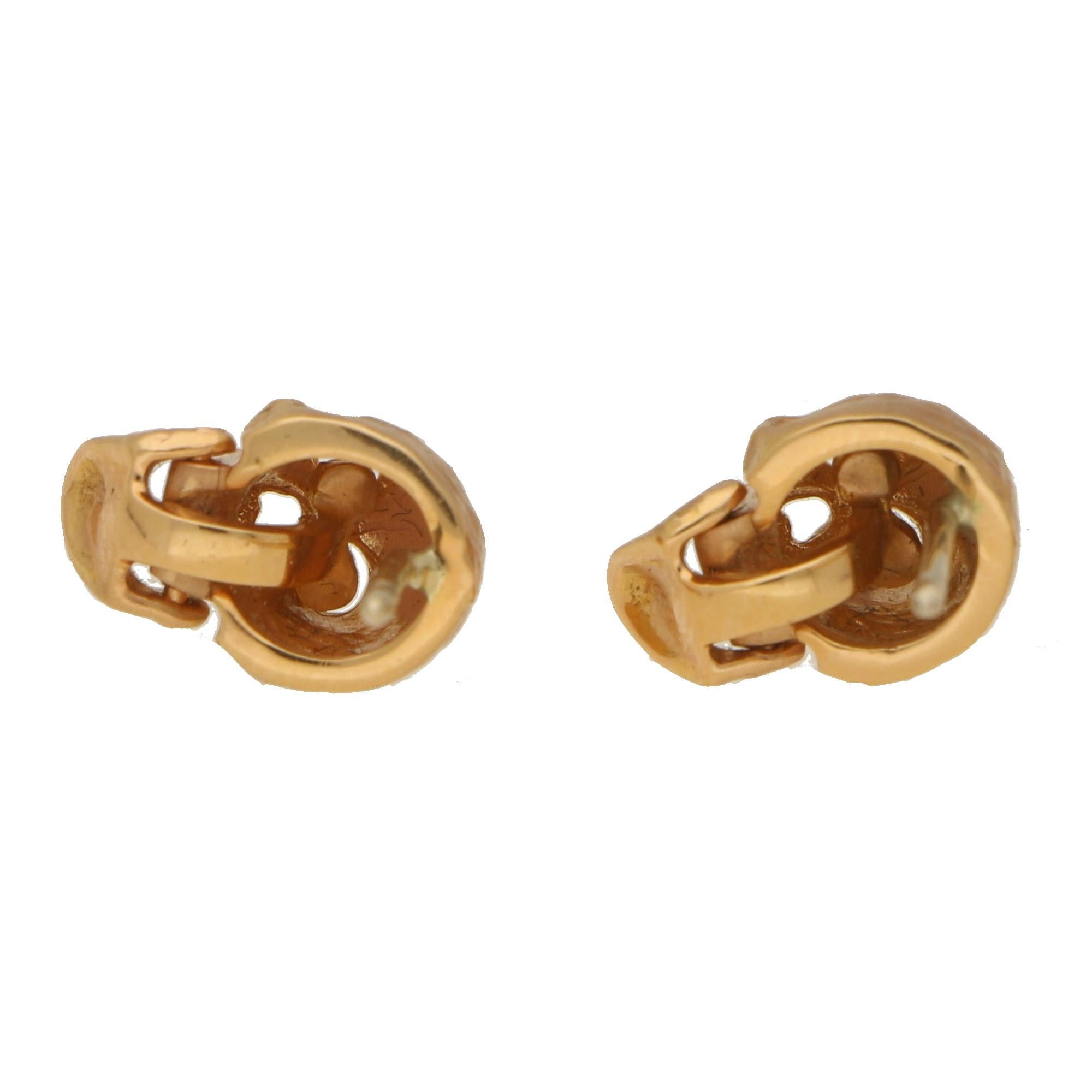 Modern 18 Carat Rose Gold Skull Stud Earrings with Diamond Set Eyes