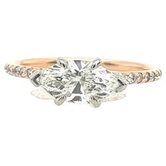 18ct Rose Gold Solitaire Diamond Ring Set With 1.0ct G/IF GIA Marquise Diamond