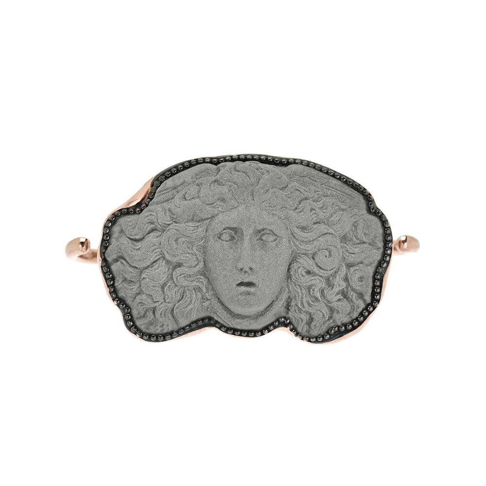 For Sale:  18ct Rose Gold Vermeil Medusa Double Ring in Grey 2