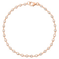 18ct Rose Gold White Natural Diamond Bracelet
