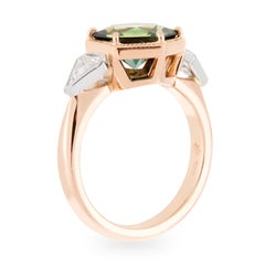 18ct Rose/White Gold 2.76ct Hex Parti Australian Sapphire & Shield Diamond Ring