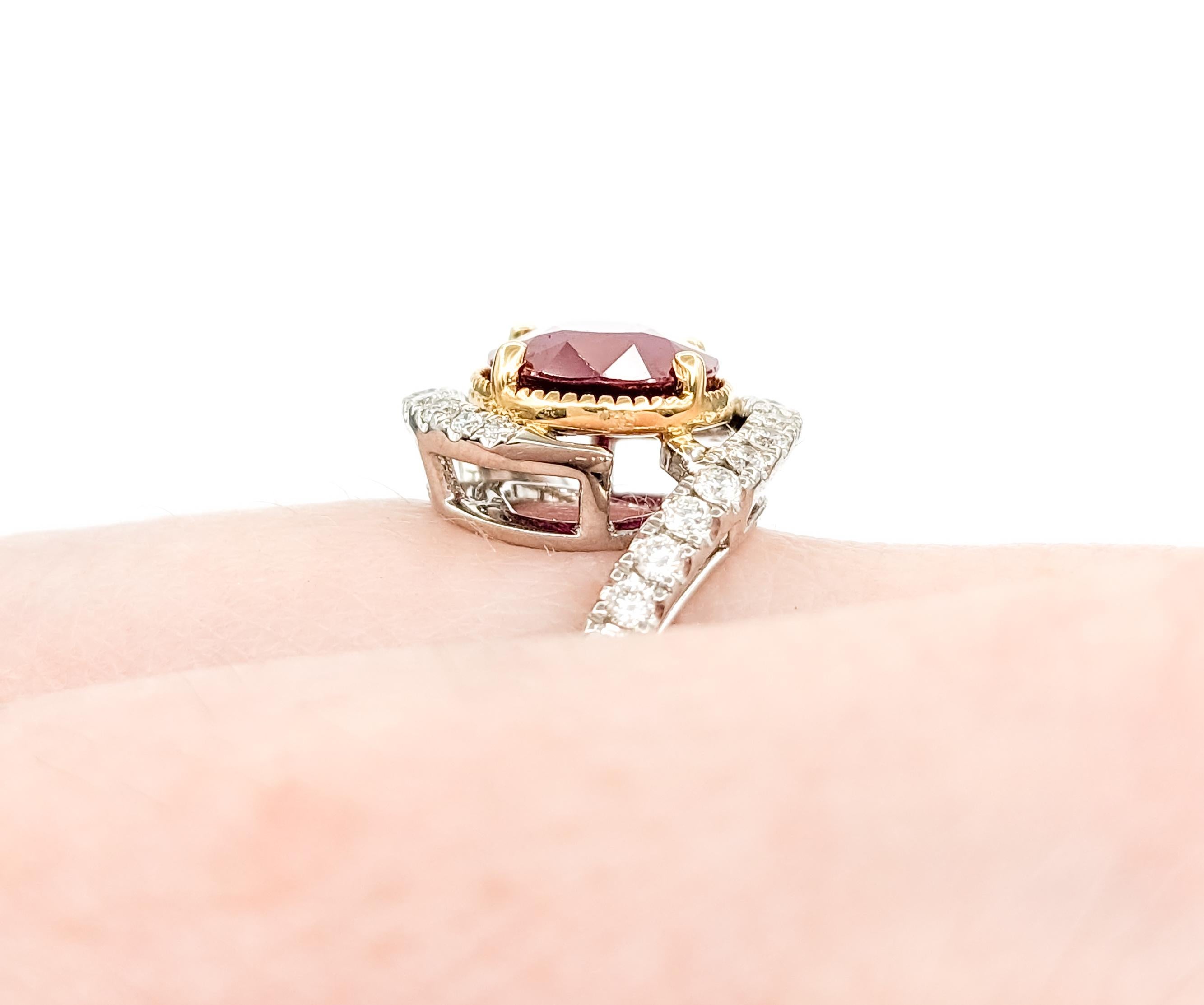 1,8ct Rubin & .34ctw Diamant Ring in Platin Damen im Angebot