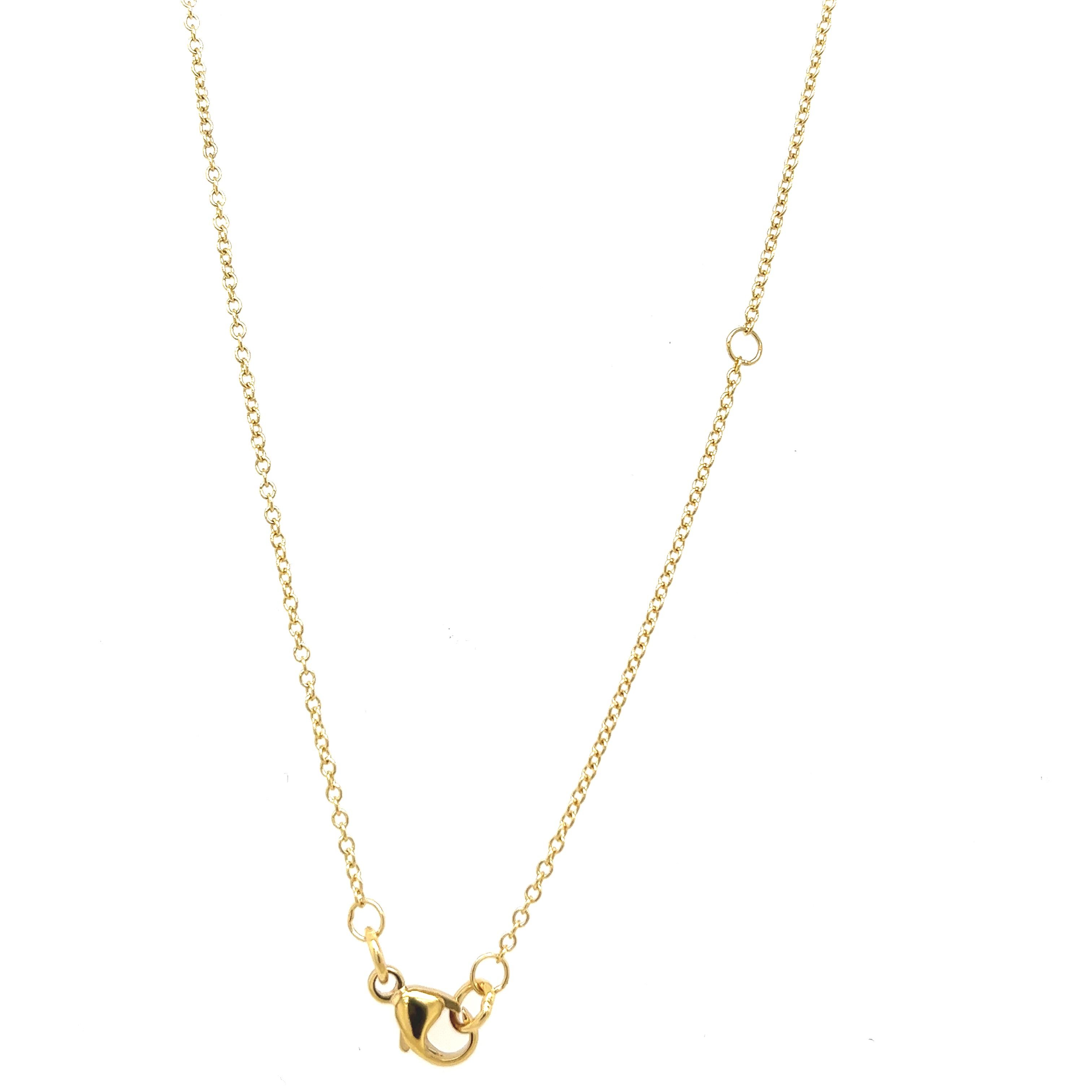Round Cut 18ct Solid Yellow Gold Pear and Round Diamond Toi Et Moi Pendant Necklace For Sale