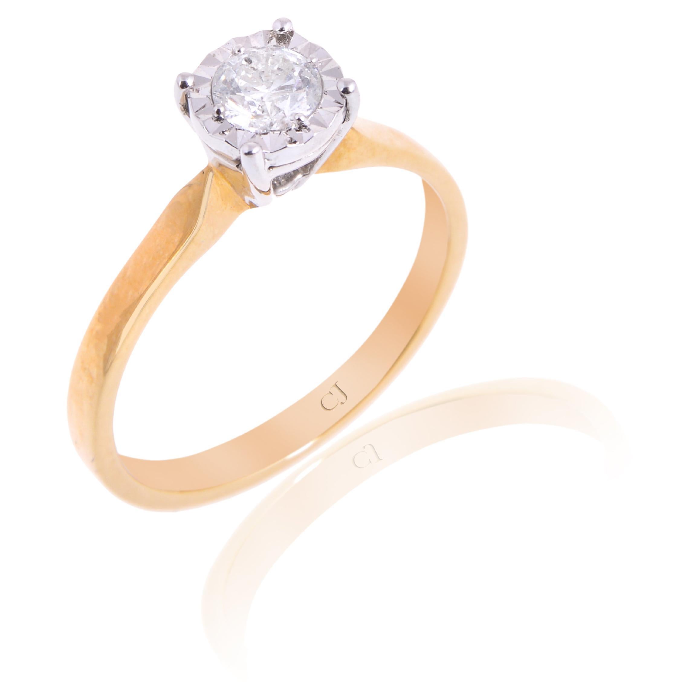 18ct white gold diamond solitaire ring For Sale at 1stDibs
