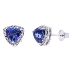 Antique 18ct Tanzanite Diamond Studs