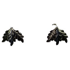 18ct Trinity Leaves Designed Ohrstecker Gelb Rose und Weißgold