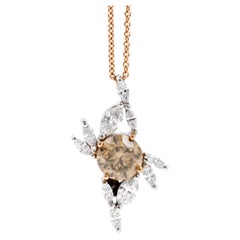 18ct White and Rose Gold Australian Argyle Champagne Diamond Necklace