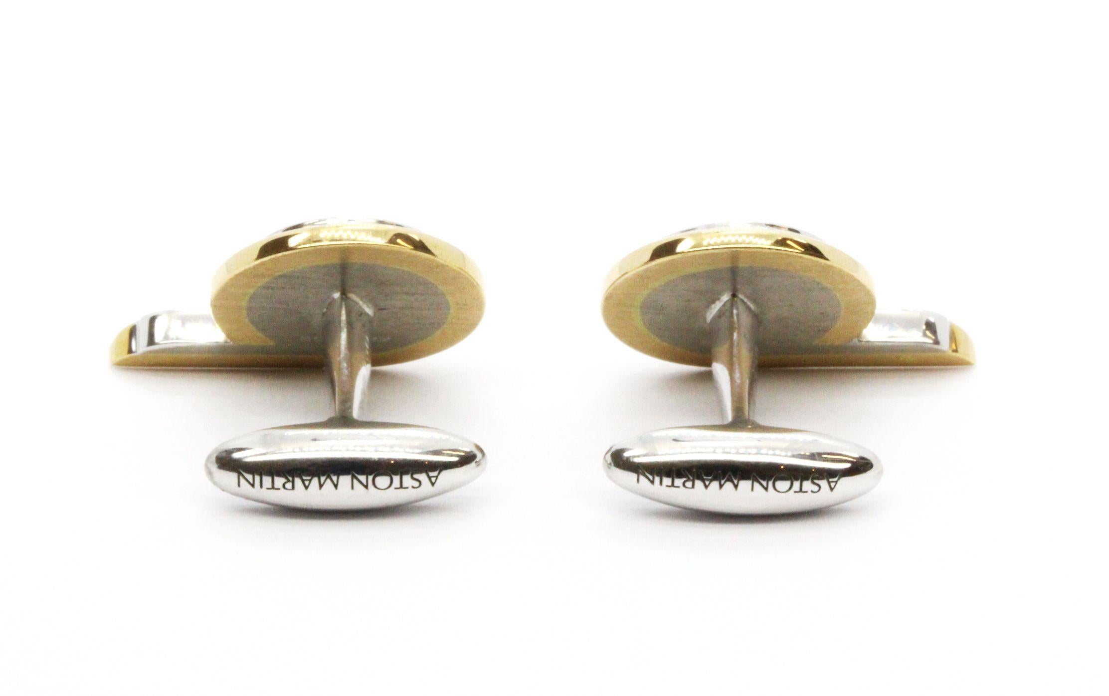 Contemporary 18ct White and Rose Gold Cufflinks For Sale