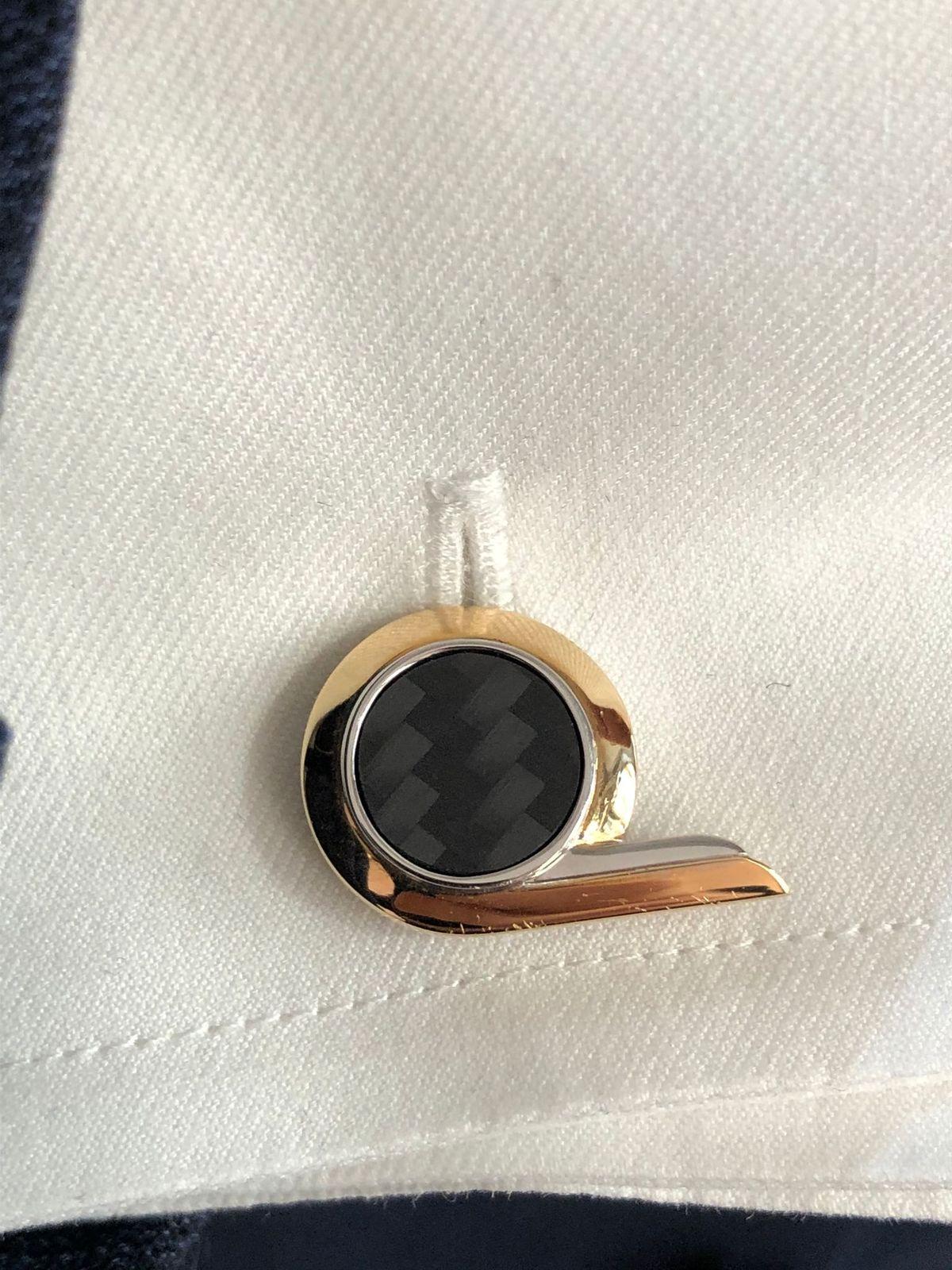 18ct White and Rose Gold Cufflinks In New Condition For Sale In SYDNEY, AU