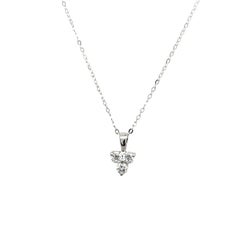18ct White Diamond Pendant Set With 3 Natural Diamonds