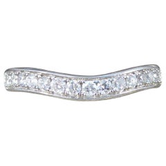 18 Carat White Gold 0.30 Carat Diamond Curved Wishbone Half Eternity Ring