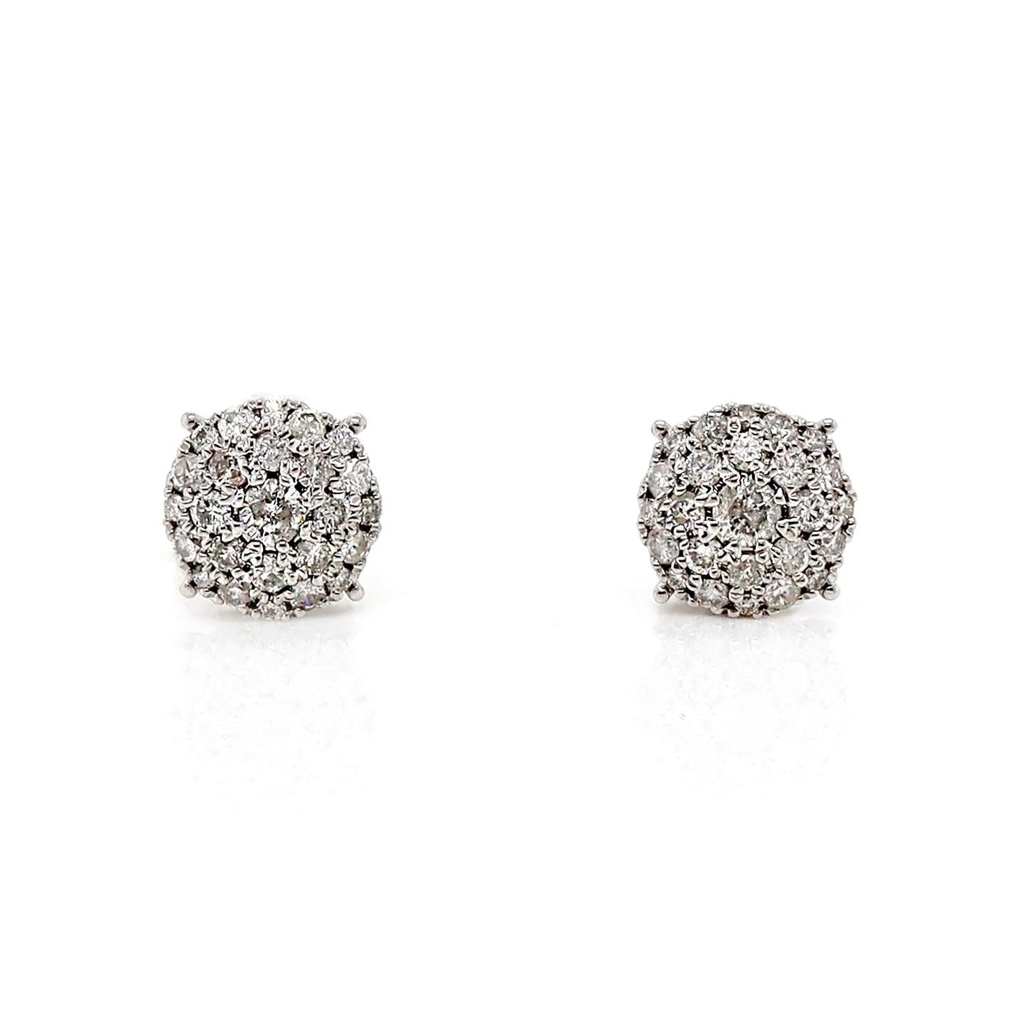 18CT White Gold 0.50ct Diamond Stud Earrings In New Condition For Sale In Sydney, NSW
