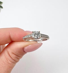 18ct White Gold 0.78ct Total Diamond, Engagement Ring with Diamond Shoulders