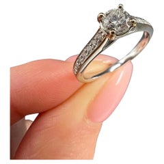 18ct White Gold 0.78ct Total Diamond, Engagement Ring with Diamond Shoulders