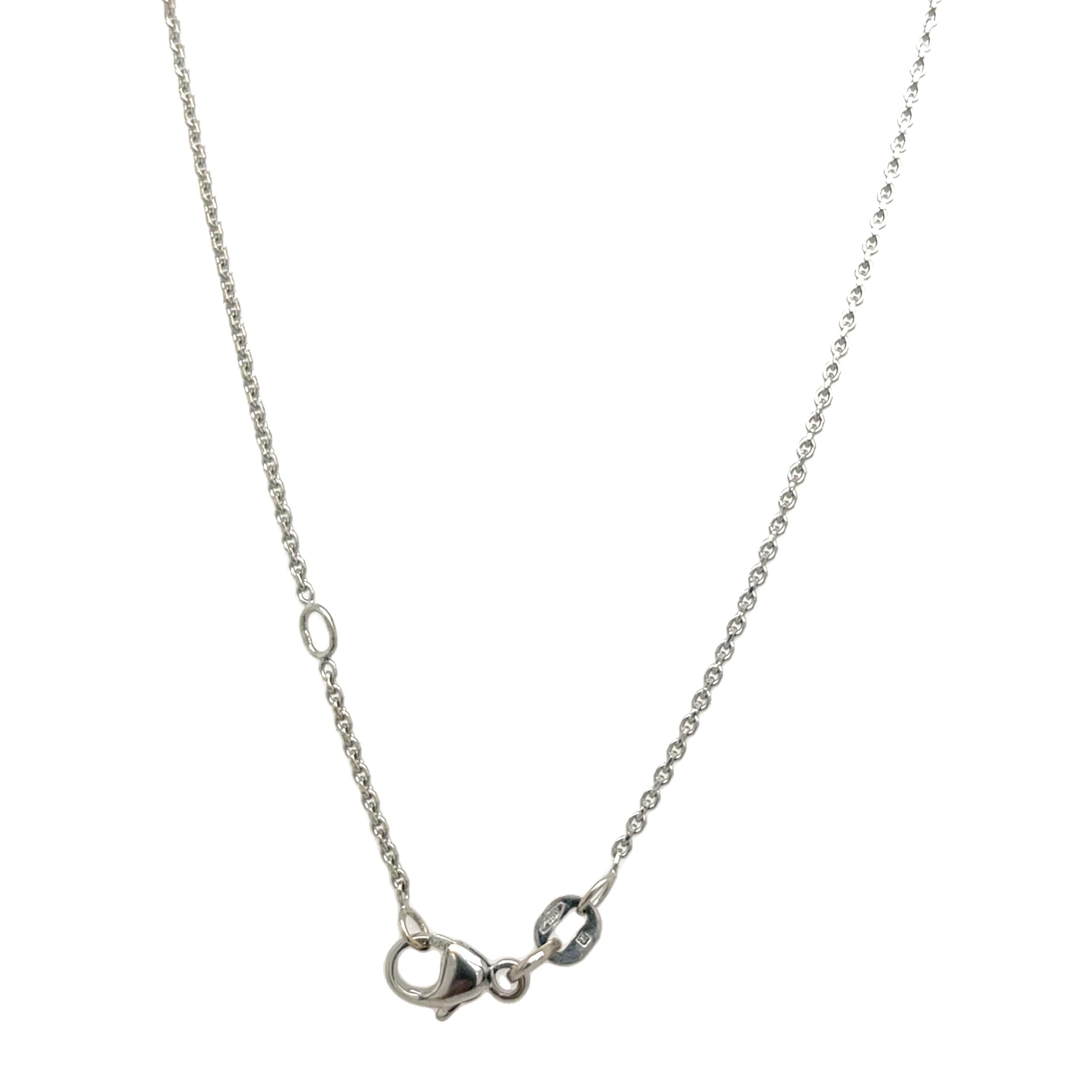 Ciondolo a forma di aureola in oro bianco 18ct con diamante da 0,80ct sospeso su una catena da 16