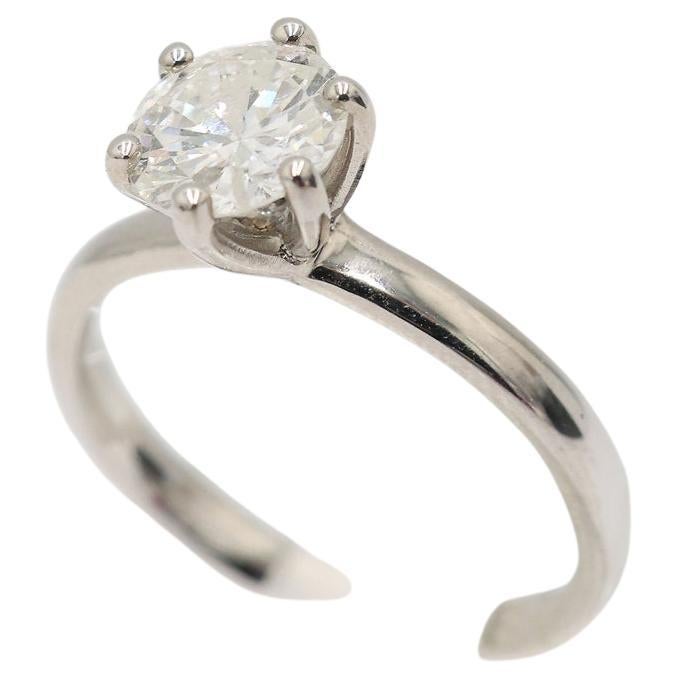 Natural Certified 1.31 CT Diamond Solitaire Ring in 18K White Gold