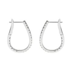 18ct White Gold 22mm 0.65ct Diamond Hinged Hoop Earrings