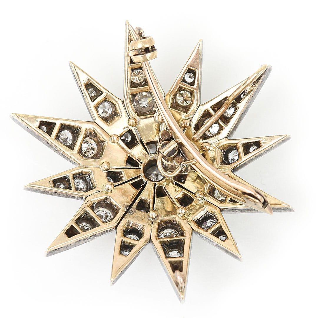 18ct White Gold 2.30ct Brilliant Cut Diamond Star Brooch and Pendant Circa 1950 2