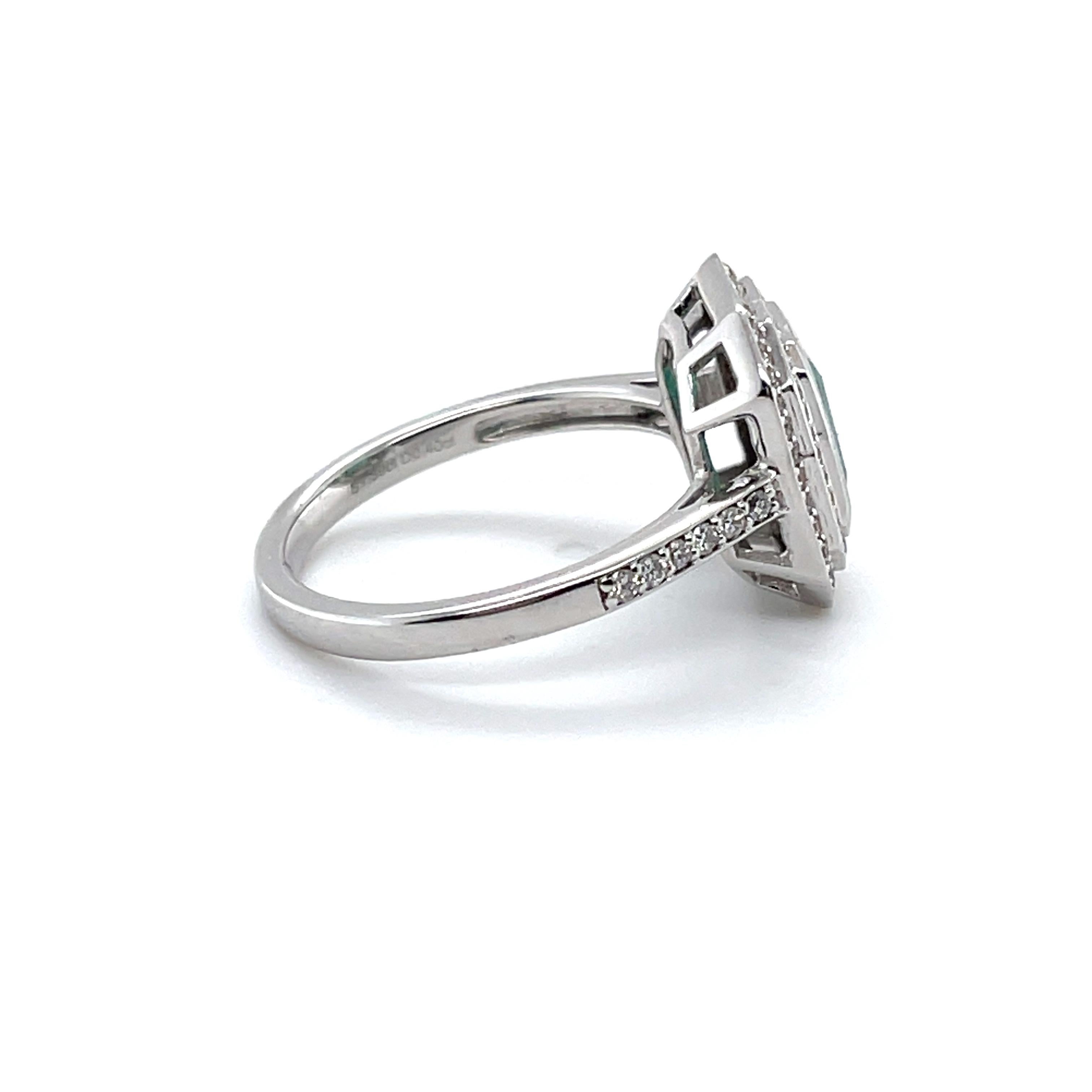 For Sale:  18ct White Gold 2.30ct Emerald and Diamond Ring 4