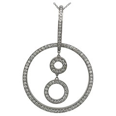 18ct White Gold 3-Circle Of Life Necklace, Set With 1.70ct Of Natural Diamonds