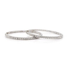 18CT White Gold 3.00CT Diamond Hoop Earrings