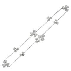 18ct White Gold 3.90ct Diamond floral Necklace