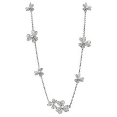 18ct White Gold 3.90ct Diamond floral Necklace