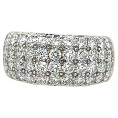 18ct White Gold 4-Row Diamond Dress Ring Set With 2.55 carats Natural Diamonds
