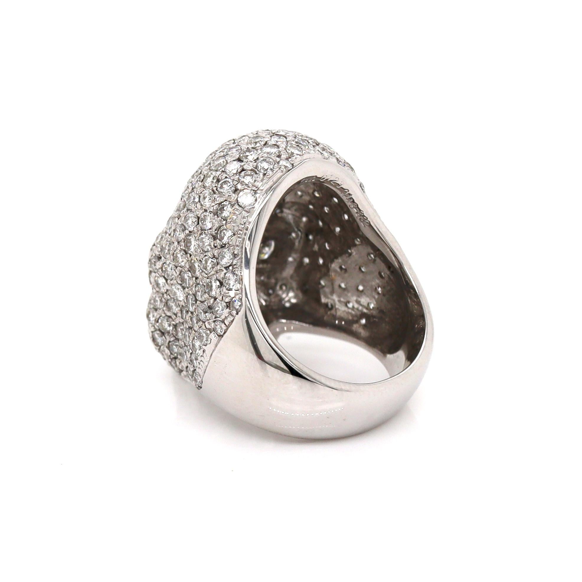 Women's or Men's 18CT White Gold 4.00CT Diamond Skull Ring For Sale