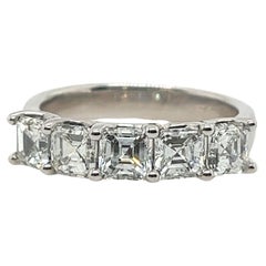 18ct White Gold 5 Stone Diamond Ring Set With 2.08ct Asscher Cut Diamonds