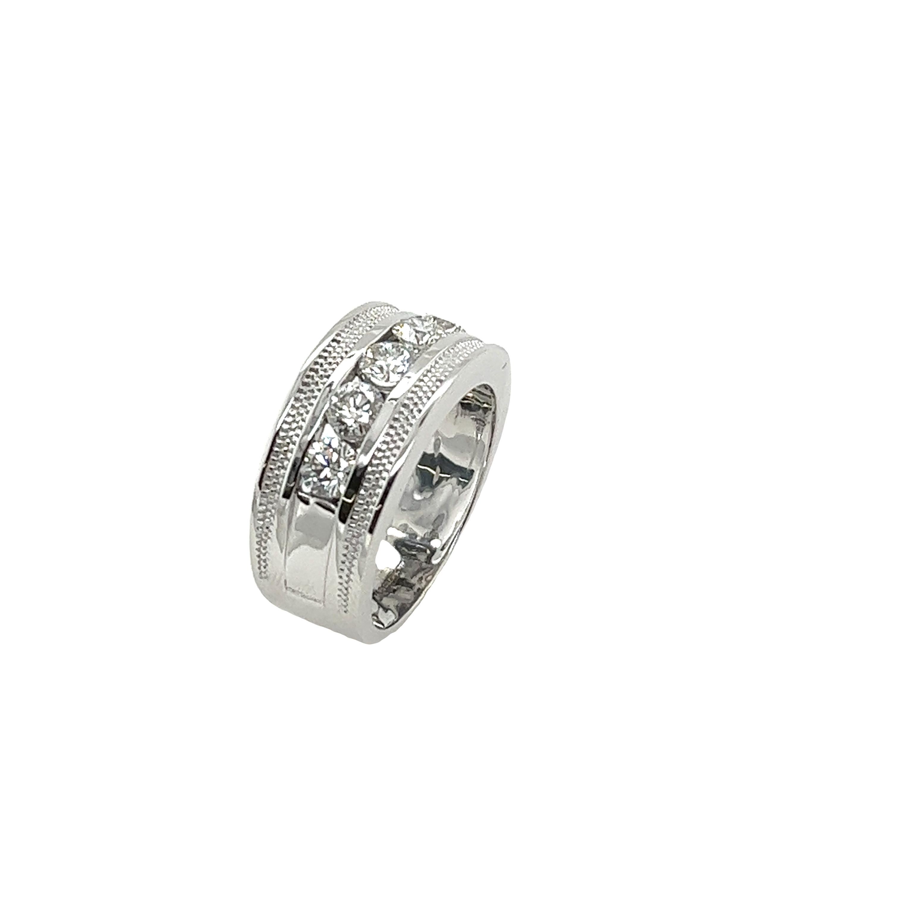 18ct White Gold 5 Stone Gia Diamond Ring, Set With 1.50ct G Colour IF clarity For Sale 5