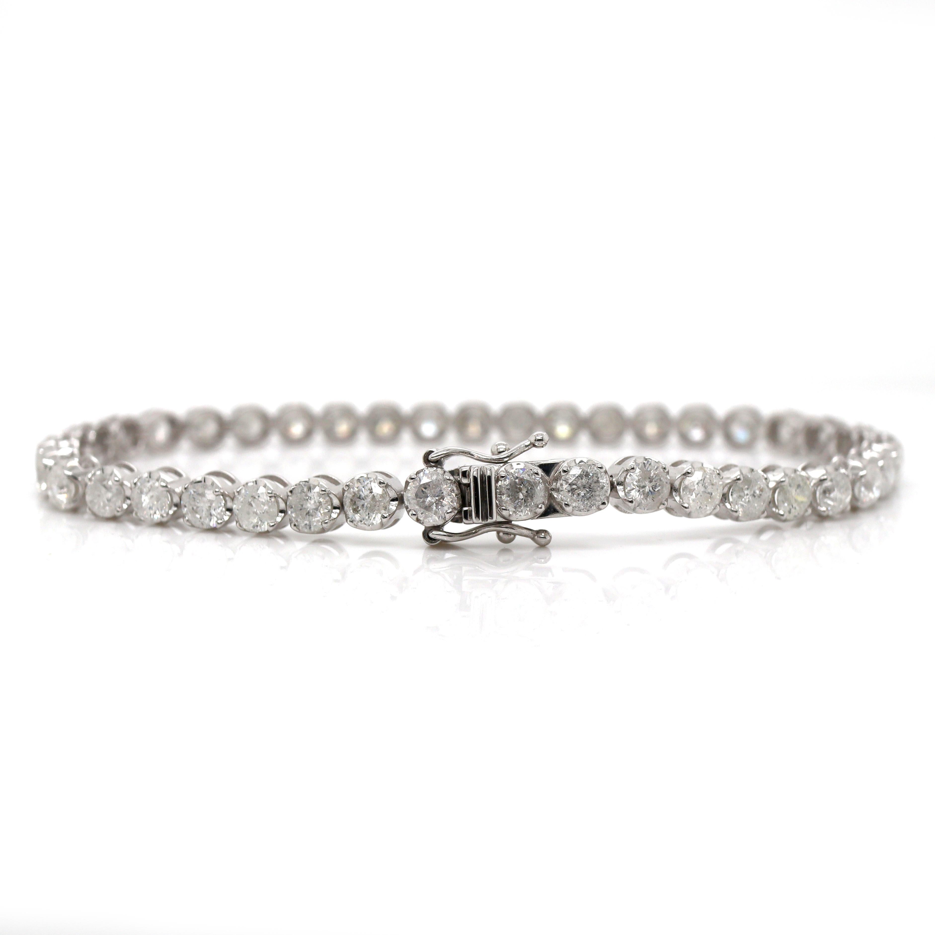 Pulsera Tenis Oro Blanco 18ct 5.00ct Diamantes Contemporáneo en venta