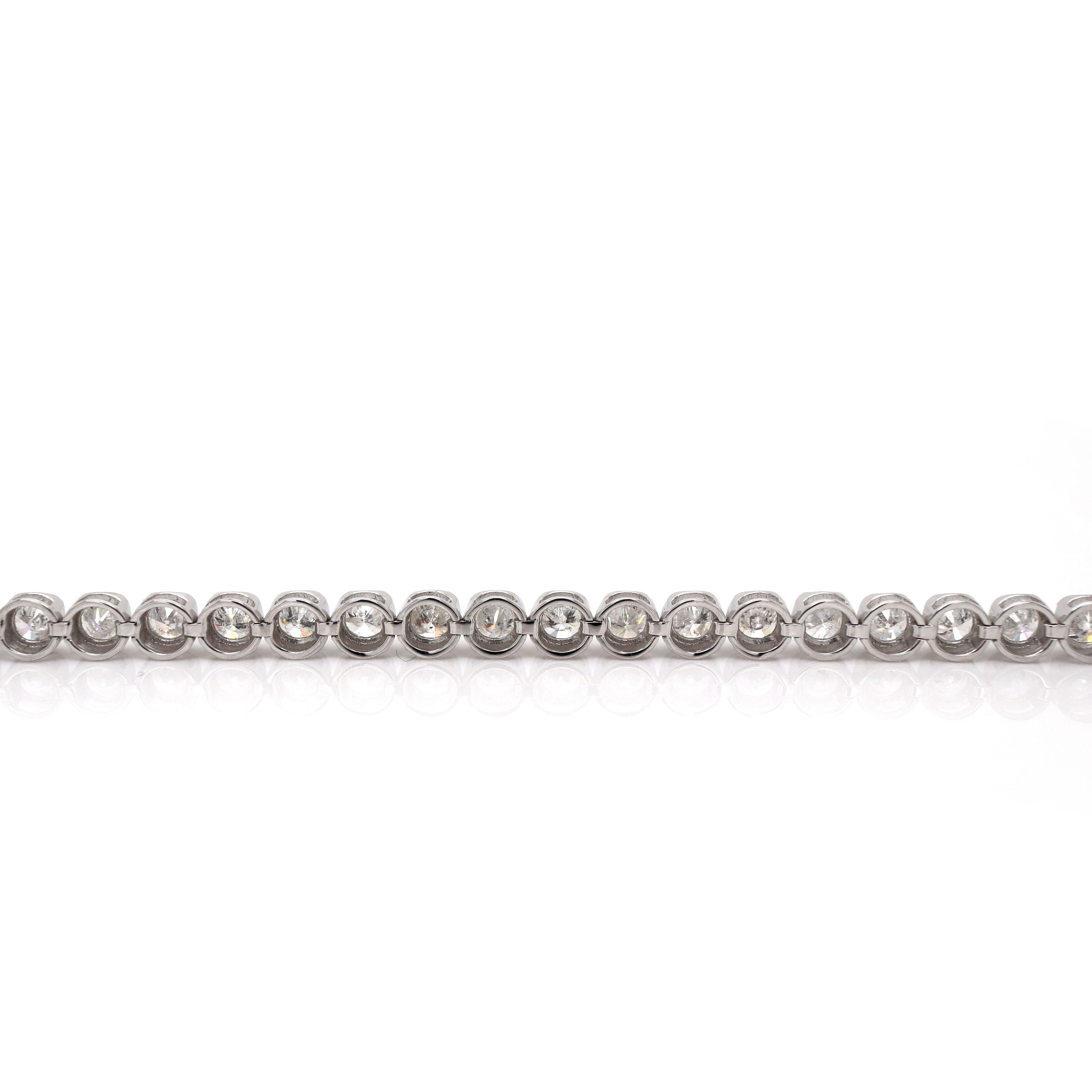 Pulsera Tenis Oro Blanco 18ct 5.00ct Diamantes en venta 1