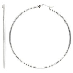 Pendientes de aro de oro blanco 18 ct 5,5 cm