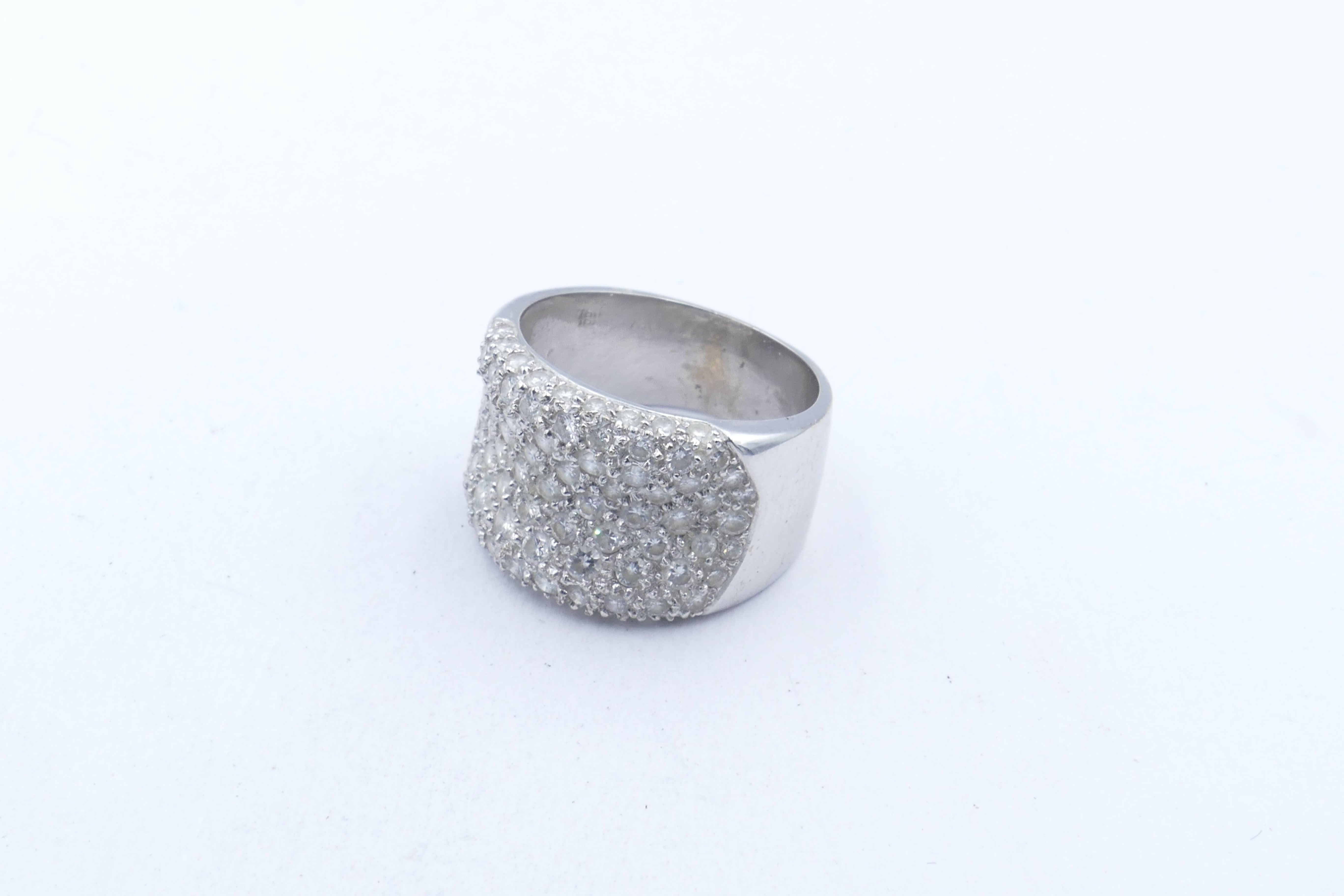 Brilliant Cut 18ct White Gold 88 Diamond Fashion Band Ring
