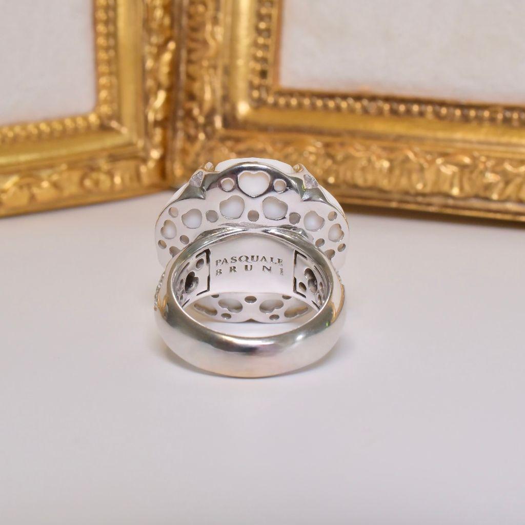 Brilliant Cut 18ct White Gold And Diamond ’Bon Ton’ Ring By ‘Pasquale Bruni For Sale