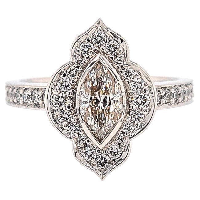 18ct White Gold and Diamond Engagement Ring "Gabriel" For Sale