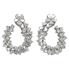18ct White Gold and Diamond Omega Clip Looped Earrings