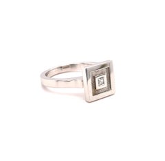 18ct white Gold and Diamond Rings "Carré"