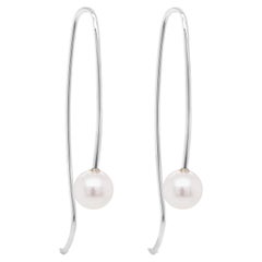 Boucles d'oreilles en or blanc 18 carats et perles « Celine »